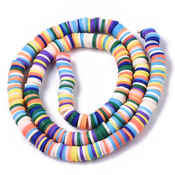 1 Strand, 6mm, Heishi Beads, Environmental Handmade Polymer Clay Beads, Disc/Flat Round  in Multi Shades